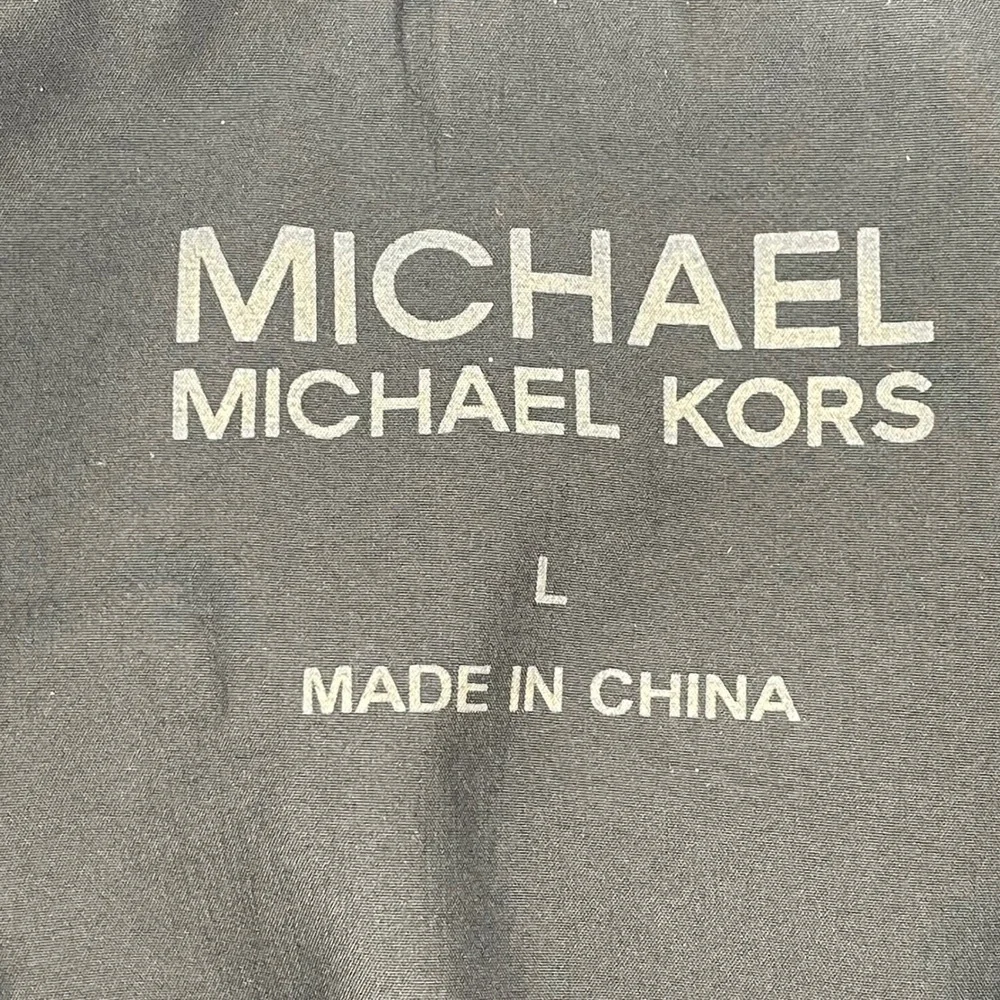 MICHAEL‎ KORS Womens Black Hooded Anorak Rain Jacket Size L Utility *Flaws*READ*